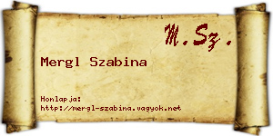Mergl Szabina névjegykártya